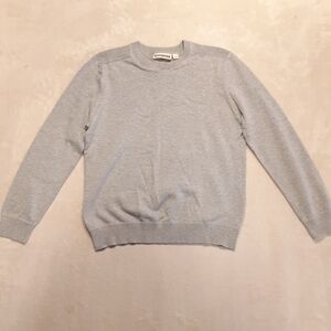 Express Mens Crewneck Pullover Sweater Medium Gray Heather Cotton